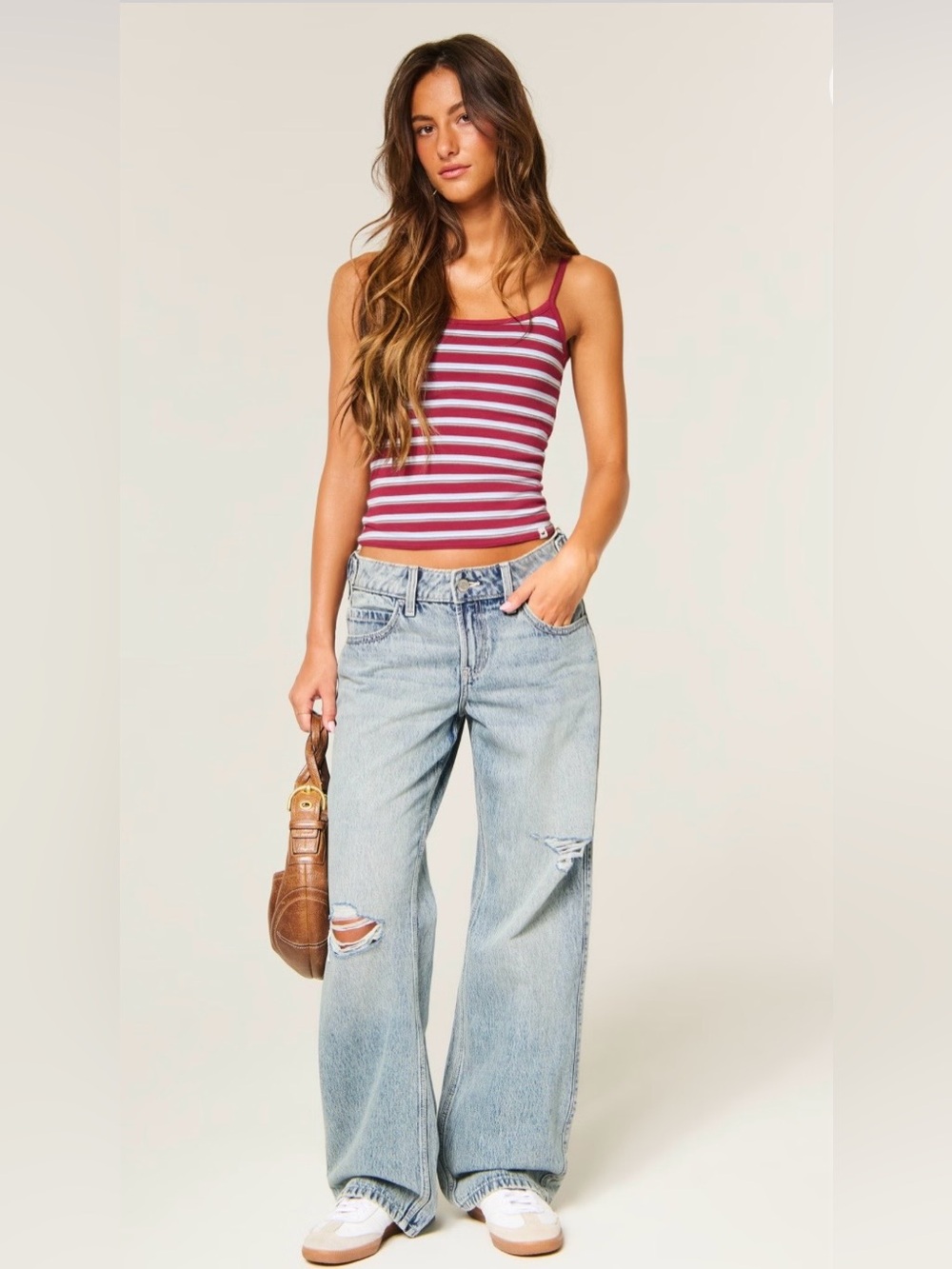 Hollister Andi Adjustable Waist Low-Rise Ripped Baggy Jeans size 4